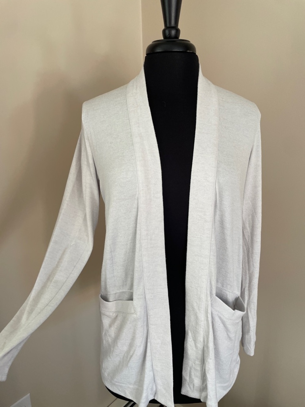 Banana Republic Light Gray Open-Front Cardigan